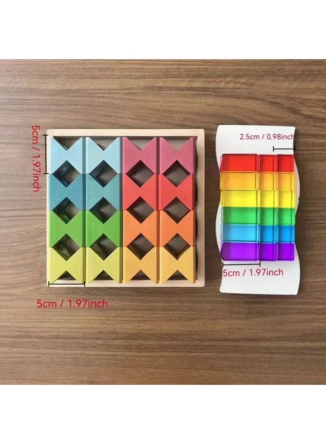 ألوان أكريليك خشبية مكدسة كتل DIY ديكور المنزل والمكتب الديكور الداخلي والخارجي - Image 2